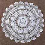 Yizunnu apvalus rankų darbo nėrimo staltiesė medvilninė nėriniuota staltiesė vestuvių vakarėliui 90cm, 90 cm