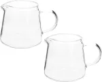 Bestonzon Pieno ąsotis stiklinis, grietinėlės ąsotis, 120 ml pieno puodelis, gėrimų puodelis, padažo dubenėlis su rankena, 2 vnt. rinkinys, skaidrus stalo servizas, kavos servizas, popietės arbatos vakarėlio banketų stalo reikmenys