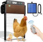 Komsepor automatinės vi&scaron;tų durys su saulės lcd ekranu - programuojamas atidarymas ir uždarymas, aliumininės vi&scaron;tidės durys su saulės energija, &scaron;viesos jutikliu ir nuotoliniu valdymu naminiams pauk&scaron;čiams
