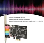 Stiprintuvas Pci garso plok&scaron;tė, pcie 5.1 kompiuterio garso plok&scaron;tė, 6 kanalų erdvinis garsas, 24 bitų, 48 khz, vidinė garso plok&scaron;tė su pci express sąsaja karaoke namų kino 3d žaidimams