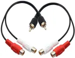 Pngknyocn rca y skirstytuvas, 2 vnt. 1 vyri&scaron;kas į 2 moteri&scaron;kus stereo garso adapterio kabelius rca į 2 rca ilgintuvą (20 cm)
