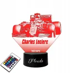 Platinet Lempa ant stiklo Formulė Charles Leclerc 3d Led Rgb + nuotolinio valdymo pultas 16 spalvų