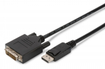 Assmann Electronic ASSMANN DisplayPort adapterio kabelis DP - DVI 24+1 M/M 2.0m su blokavimu DP 1.1a suderinamas