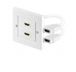 Kabelis MicroConnect HDMI sieninis lizdas 2 port baltas - HDMWALL2