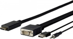 Kabelis VivoLink HDMI - D- Sub (VGA) + USB-A 1m juoda (PROVGAHDM1)