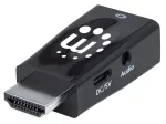 MANHATTAN HDMI ki&scaron;tukas į VGA lizdą su garsu, pasirenkamas USB Micro-B maitinimo prievadas, Juodas, 151542