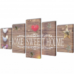 Nuotraukų rėmelis Fotopaveikslas su Užra&scaron;u "Home Sweet Home" ant Drobės 200 x 100 cm