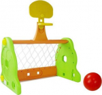 Lean Toys Vaikų Futbolo Ir Krep&scaron;inio Vartai 2in1 Žalia-Oranžinė