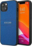 Guess Saffiano metalo logotipo juostelės &ndash; iPhone 13 mini dėklas (mėlynas)
