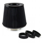 Kūginis oro filtras automobiliui, universalus, juodas, su 3 adapteriais, AMIO-02546