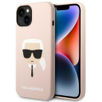 Dėklas Karl Lagerfeld KLHMP14MSLKHLP IPHONE 14 PLUS / 15 PLUS 6.7 "HARDCASE LIGHT Rožinis / LIGHT Rožinis SILICONE KARL`S HEAD MAGSAFE