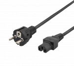 Prailginimo kabelis DELTACO 3m, įžemintas, tiesus IEC 60320 C15 į tiesų CEE 7/7, max 250V / 10A, juodas / DEL-117C