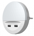 Sieninis &scaron;viestuvas Ledvance &Scaron;viestuvas į ki&scaron;tukinį lizdą LUNETTA&copy;, su USB jungtimi, baltas