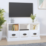TV staliukas Televizoriaus spintelė, balta, 100x35x50cm, apdirbta mediena