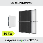 Saulės elektrinės komplektas 10kW su montavimu: auk&scaron;tos srovės inverteris SUNGROW Multi-MPPT + TrinaSolar VERTEX S saulės moduliai