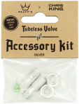 PEATY'S X CHRIS KING (MK2) Sidabrinis TUBELESS VALVES ACCESSORY KIT