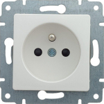 Kos Elektro System 510434 VENA Lizdas pojedyncze su/u su przesłonami balta 510434