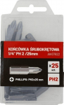 AW-Tools AWTOOLS KOŃC&Oacute;WKA ŚRUBOKRĘTOWA 1/4" PH 2 /25mm /25szt.