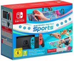 Nintendo Switch konsolė (su Neon Raudona ir Neon Mėlyna Joy- Con) + NW Sports + 12 mėn. prenumerata