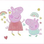 DIAMOND DOTS kūrybinis rinkinys pie&scaron;imas deimantais Peppa Pig Happy Days, 2378 deimantai, DBX.089