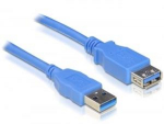Delock ilgintuvas USB 3.0 tipo A vyri&scaron;kas > USB 3.0 tipo A moteri&scaron;kas 1 m mėlynas