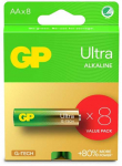 GP Battery GP baterijos Ultra Alkaline GP15AU, Vienkartinės baterijos, AA, LR06, &Scaron;arminės, 1,5 V, 8 vnt., Cd (kadmis), Hg (gyvsidabris)