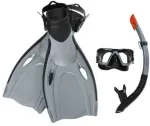 Bestway Hydro-Pro BlackSea snorkelio ir pelekų rinkinys, suaugusiems, pusinė kaukė, grūdintas stiklas, įvairių spalvų, silikonas, 37.5-41