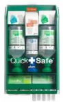 Multi Apsauginė spintelė &bdquo;QuickSafe&ldquo; su akių plovimo skysčiu / nudegimų geliu / pleistrais / kompresais / žaizdų valikliu, 1 vnt.