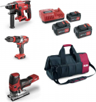 Grąžtas Flex Tools FlexPack 3 x 5,0 Ah akumuliatoriai + įkroviklis + krep&scaron;ys