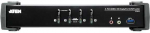 ATEN 4 prievadų USB 3.1 Gen 1 4K DisplayPort 1.2 KVMP&trade; komutatorius su garsu (pridedami KVM kabeliai), 4096 x 2160 pikselių, juodas