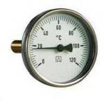 Bimetalinis termometras 1/2, 63 mm, 63 mm ilgio, 120 C