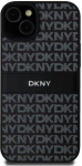 Apple iPhone 15 Plus / 14 Plus DKNY odinis dėklas Mono Stripe & Metal Logo (DKHCP15MPRTHSLK) juodos spalvos
