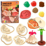 Plastikinės pastos formos dinozaurai žaidžia te&scaron;lą