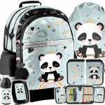 Paso Mokyklinės kuprinės rinkinys - Panda, 5 vnt.