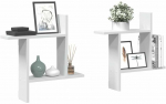 Sieninės lentynos, 2vnt., baltos, 50x12x50cm, apdirbta mediena