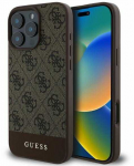 Guess PU 4G Stripe Apple iPhone 16 Pro dėklas telefonui rudos spalvos