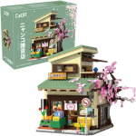 CaDA Building Blocks Kitty Shop Japoni&scaron;ko stiliaus pastato LED lemputė 921 dalys C66015W