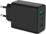 Vertės maitinimo laidas VALUE USB įkroviklis su euro ki&scaron;tuku, 3 prievadų (A tipas, 2x Type-C), 65 W, GaN