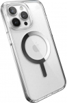 Speck Presidio Perfect-Clear MagSafe &ndash; dėklas, skirtas iPhone 15 Pro Max (skaidrus / chromo apdaila / ramus sidabras)