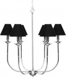 Light Prestige pakabinamas &scaron;viestuvas Glamour pakabinamas &scaron;viestuvas LP-979/6P liustra ant grandinėlės juoda