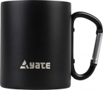 YATE Puodelis su karabinu COLOR 0,3 l nerūdijančio plieno - juodas