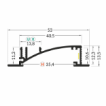 LED juostos profilis FLAT8, neanoduotas aliuminis, 2m