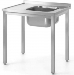 Prisukamas plieno sieninis stalas su kriaukle RIGHT 100x70x85 cm - Hendi 812884