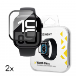 Wozinsky Full Glue Apsauginis stiklas with Juodas Frame Apple Watch Series 10 42mm (2 vnt.)