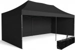 Greitosios prekybos paviljonas - 3x6 m - 3 sienos - juodos spalvos