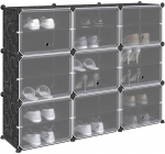 Storage Cube Organizer su 9 kubeliais ir durelėmis juodas PP