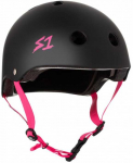 Pink S-ONE LIFER HELMET - Juodas MATTE WITH Rožinis STRAPS S (Atnaujinta)