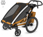 Thule Chariot Sport 2 Dviguba dviračio priekaba | G3 natūralus auksas