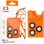 Grūdintas stiklas Tel Protect Titanium Lens 99% AR skirtas Apple iPhone 15 Pro/15 Pro Max titan (objektyvui 3 vnt)