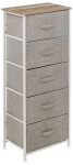 5five Simply Smart Knygų spinta su 5 TISS tekstiliniais stalčiais, 45 x 30 x 114 cm